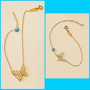 Kurshuni Pave Butterfly 925 Sterling Bracelet